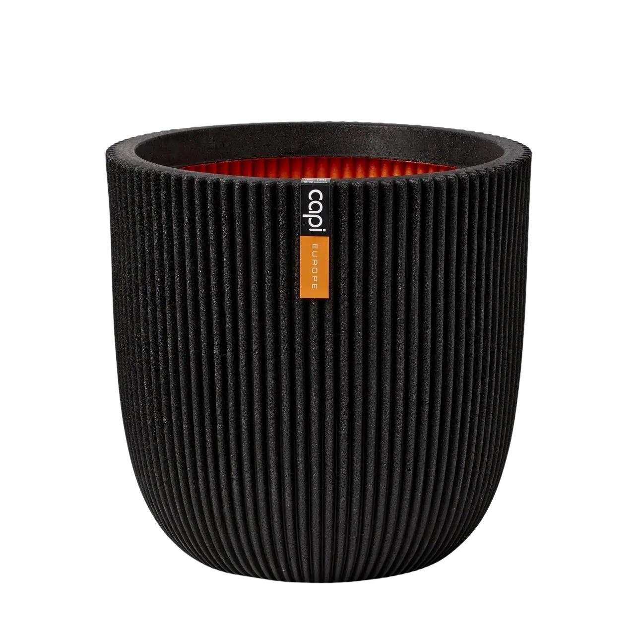 BLUMENTOPF Kugel Groove schwarz | 35x34 cm - Schwarz, Kunststoff (1/34/1cm) - aplanta