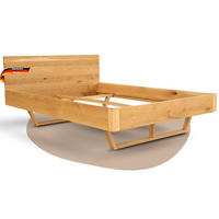 MASSIVHOLZBETT 160x200 cm KEILO Eichenholz Bettrahmen Eichenkufen - Braun, Holz (160/200cm) - DELUKE