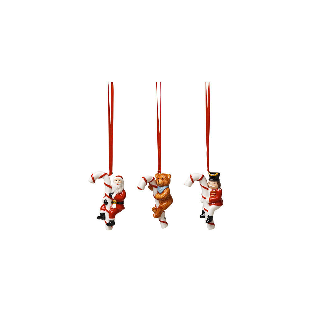 ORNAMENTE ZUCKERSTANGE Nostalgic Ornaments bunt 3er Set - Multicolor, Keramik (1/1/1cm) - Villeroy & Boch