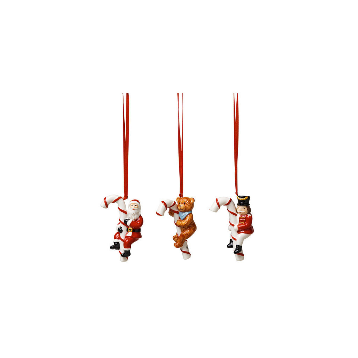 ORNAMENTE ZUCKERSTANGE Nostalgic Ornaments bunt 3er Set - Multicolor, Keramik (1/1/1cm) - Villeroy & Boch