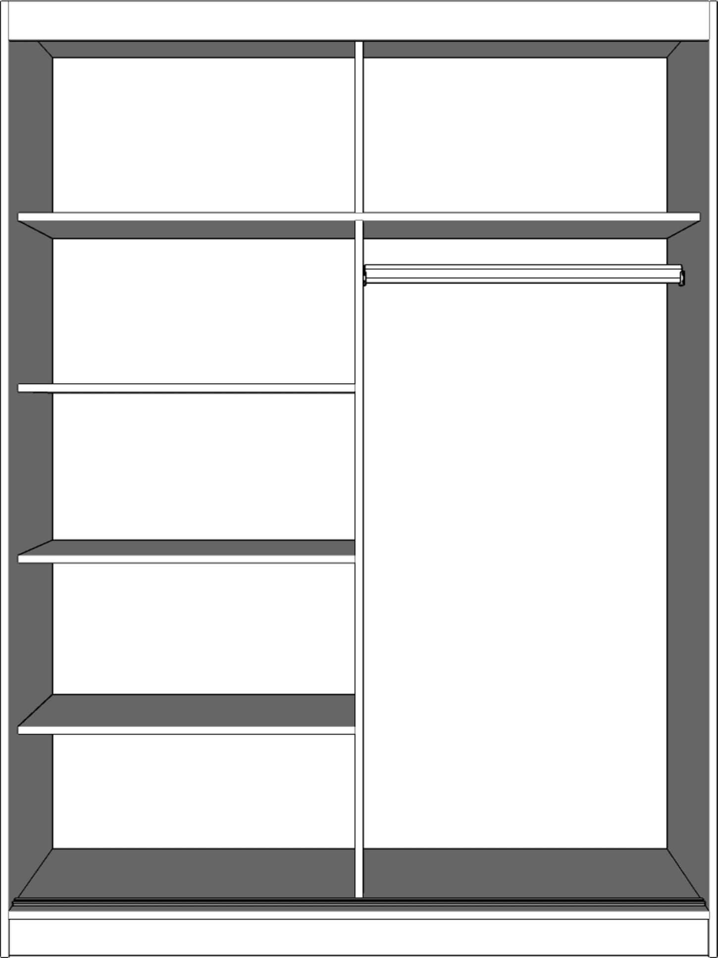SCHWEBETÜRENSCHRANK Vista 05 (ARTISAN) Schwarz/Artisan Eiche, ohne LED Beleuchtung 150 cm - Schwarz/Eiche Artisan, Glas/Holzwerkstoff (150/200/61cm) - imoebel24