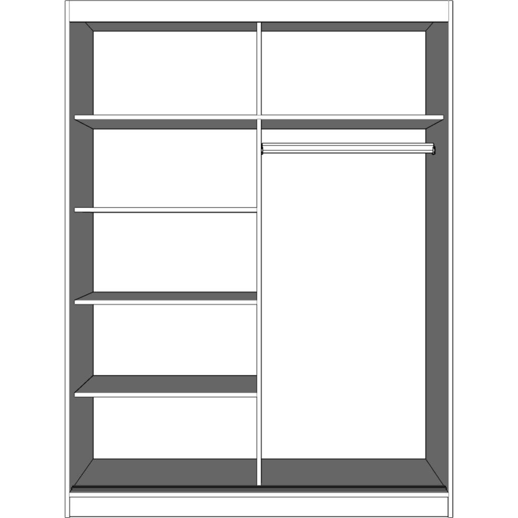 Thumbnail - imoebel24 Schwebetürenschrank, Schwarz, Eiche Artisan, Holzwerkstoff, 5 Fächer, Rechteckig, 150x200x61 cm, Schlafzimmer,...