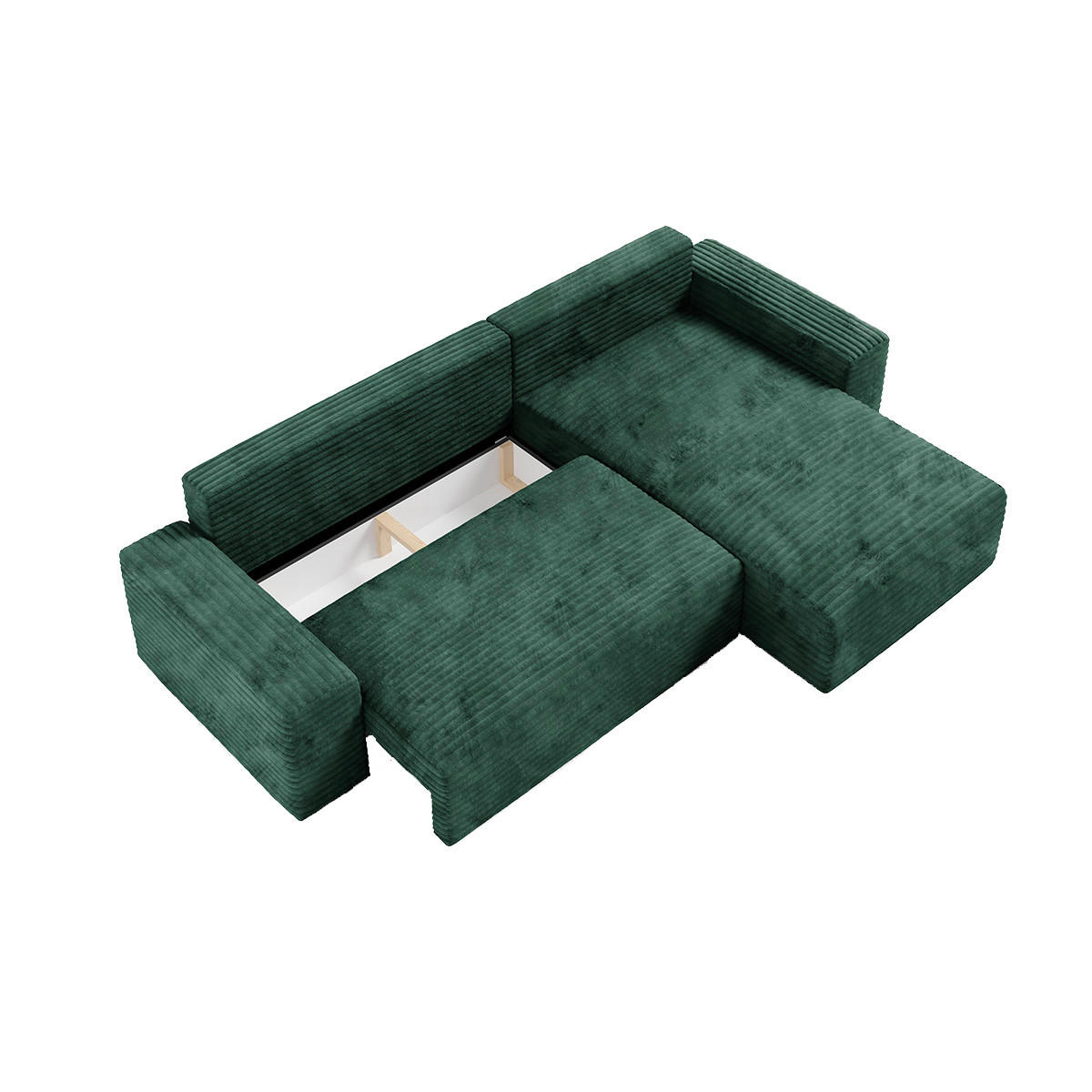 ECKSOFA Fabio 3 Sitzplätze Grün - Grün, Holz (300/185cm) - Petits-meubles