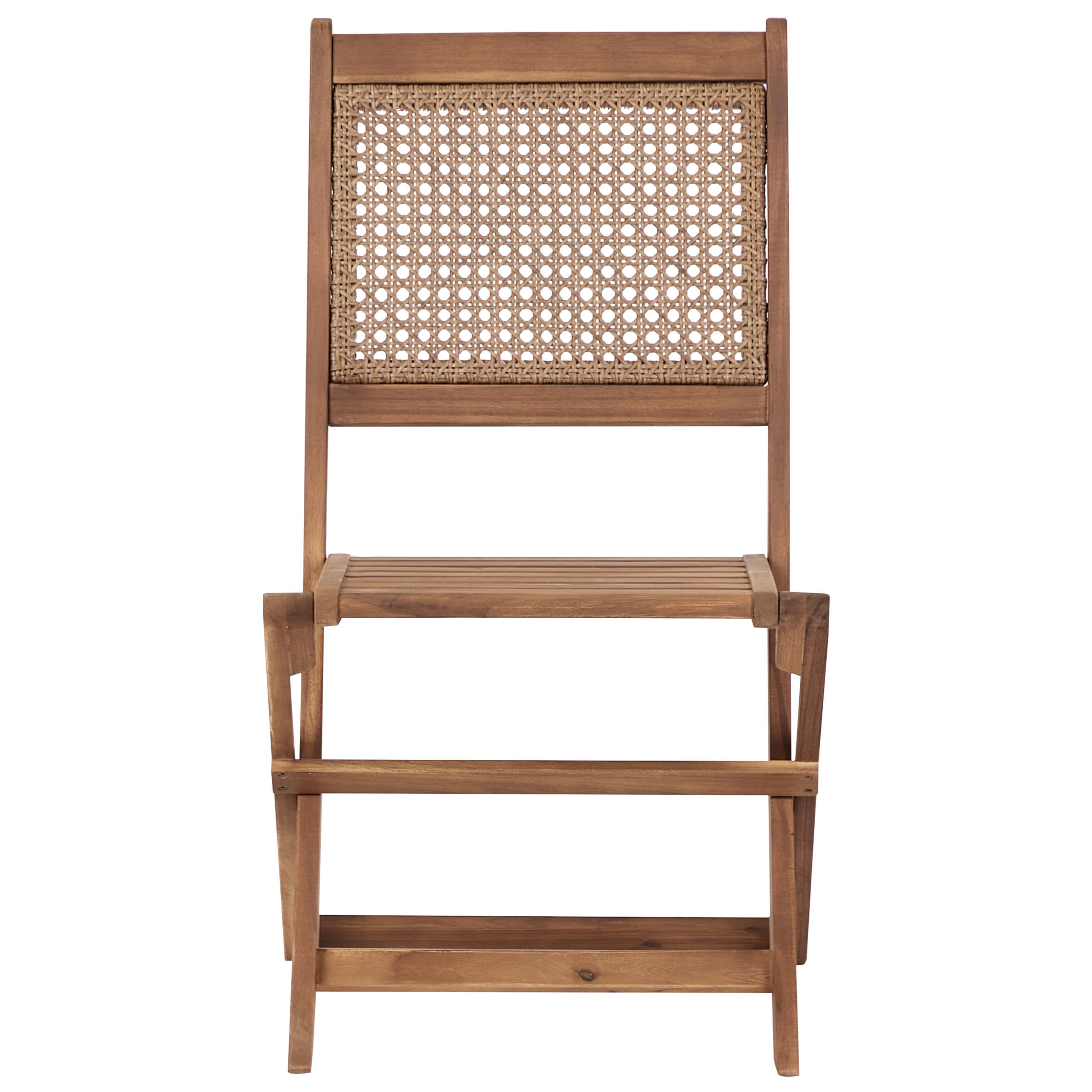 GARTENSTUHL 4er-Set Heller Holzfarbton Paraggi - Hellbraun, Holz (51/90/60cm) - Beliani
