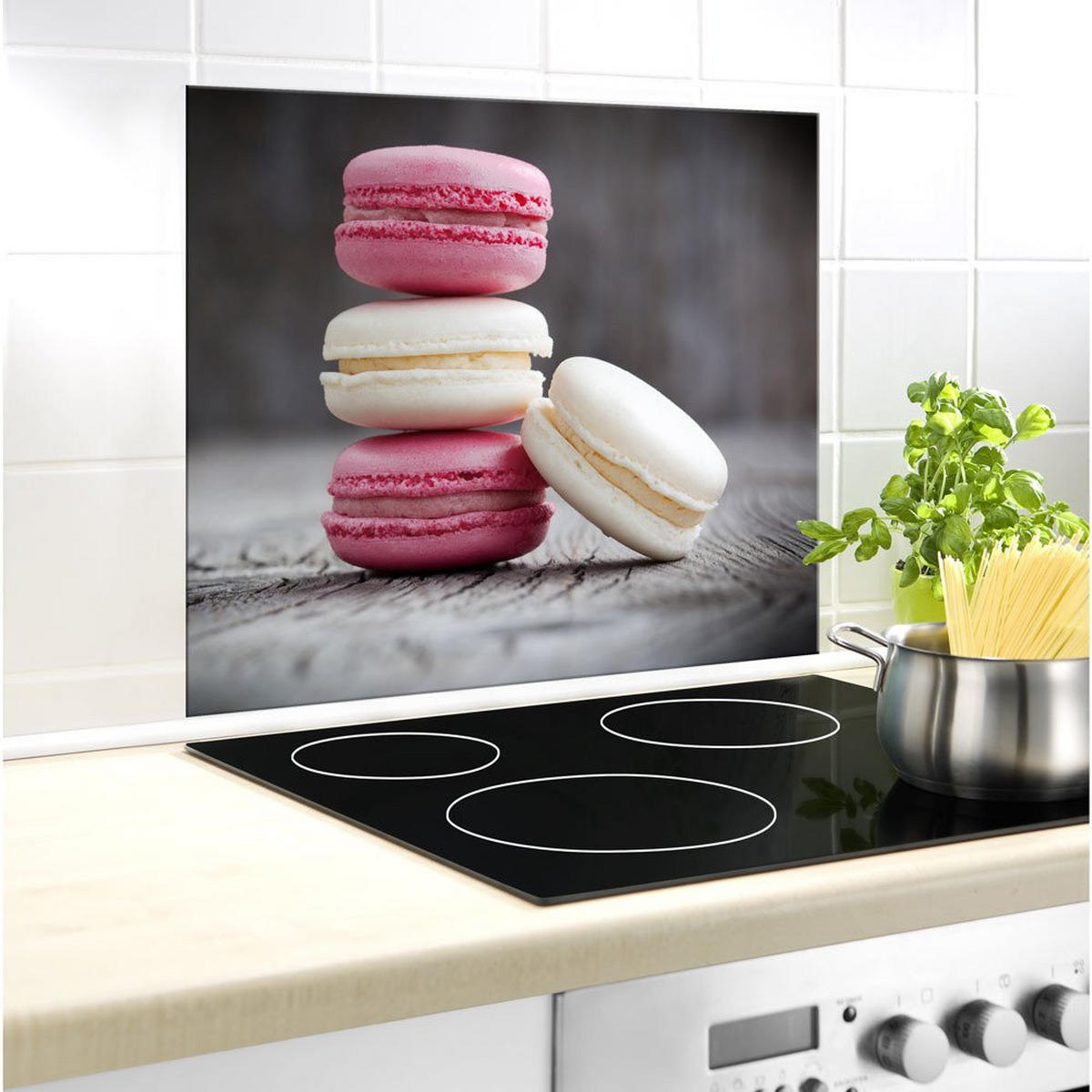 GLAS-WANDSCHUTZ Macarons 60/50/0,5 cm - Anthrazit, Glas (50/0.5/60cm) - Wenko