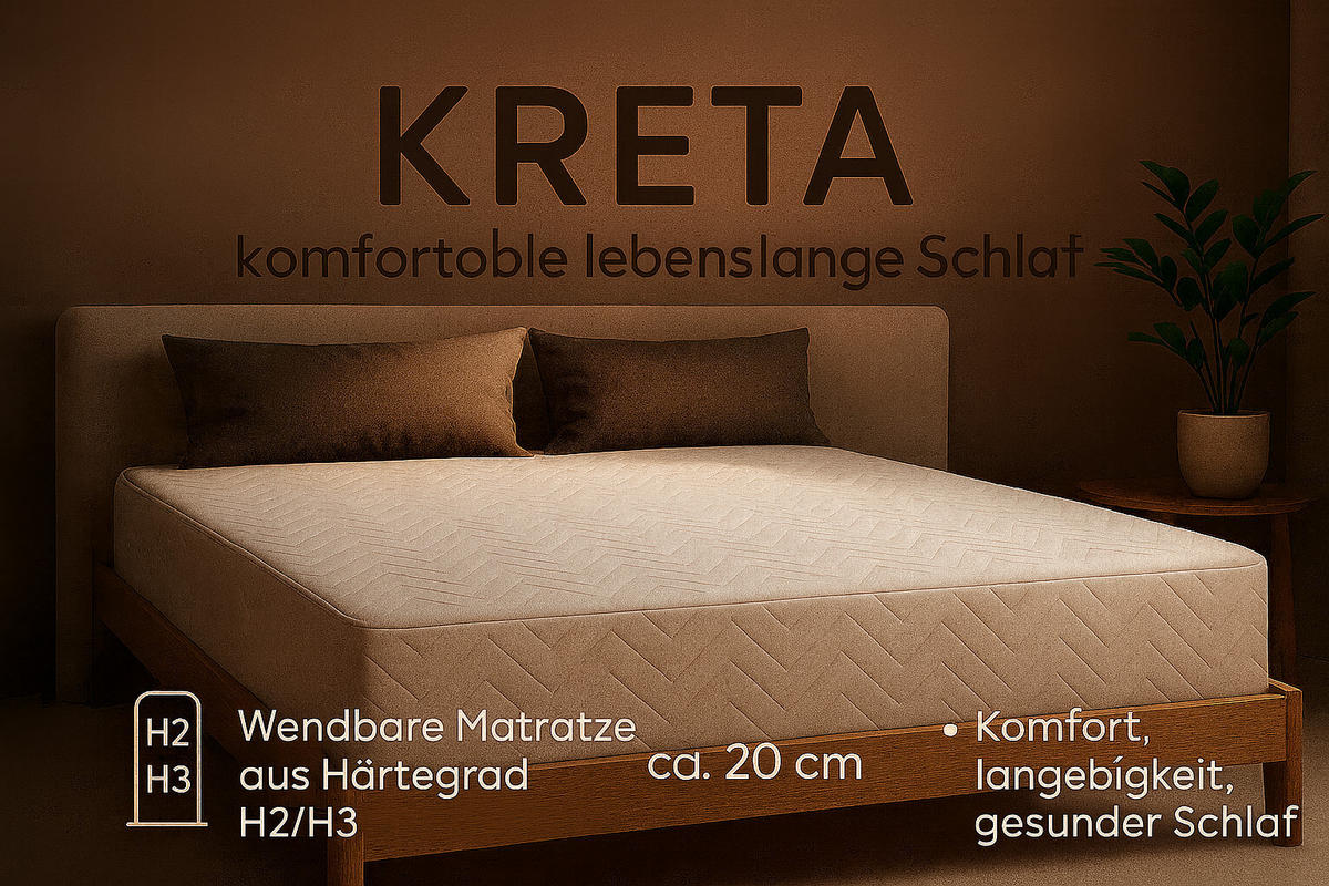 TASCHENMATRATZE Matratze KRETA, 200x200 cm, H2/H3 - Weiß, Textil (200/200cm) - Kaiser Möbel