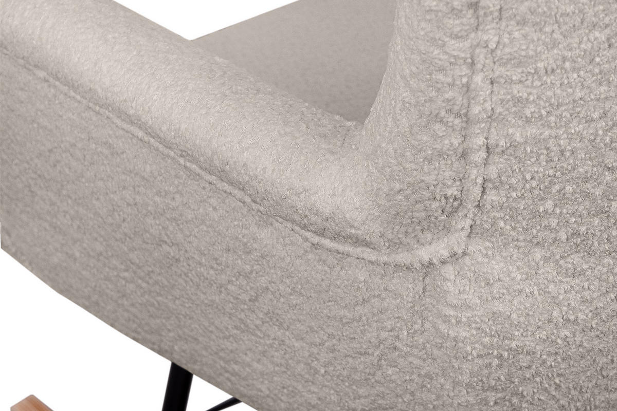 SCHAUKELSESSEL ADDUCTI breiter Sitz für mehr Komfort, Beige - Eichefarben/Beige, Holz/Textil (75/94/112cm) - KONSIMO®
