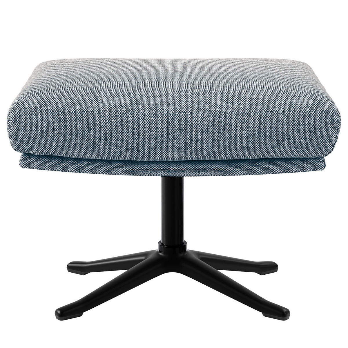 HOCKER mit Kreuzfuß - Blau/Schwarz, Textil/Metall (54/41/41cm) - home24