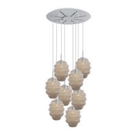GALERIELEUCHTE Echos 8-flammig Klar Ø 25cm - Klar/Weiß, Glas (25/25/28cm) - s.luce