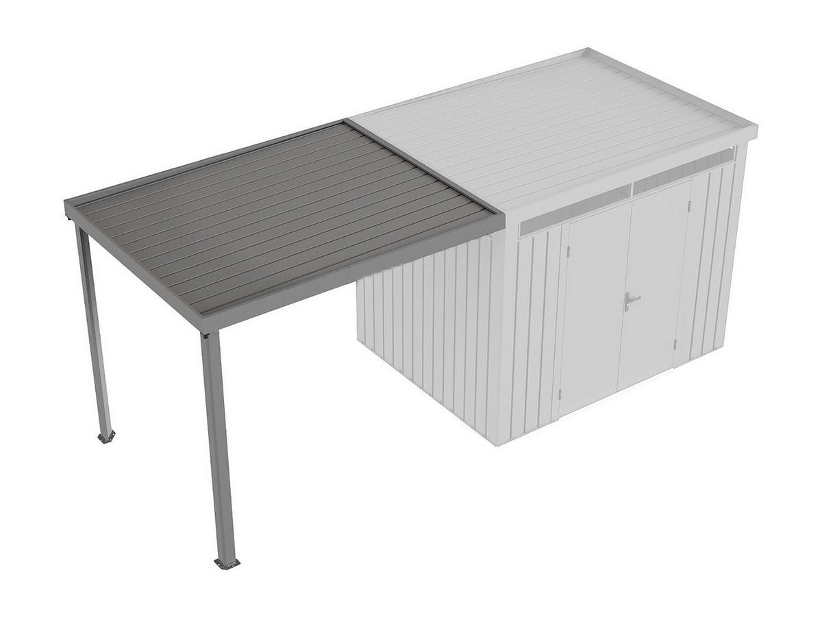 SCHREBERGARTENHAUS - 256 cm x 193 cm - metall - grau Merano - Grau, Metall (256/214/193cm) - Vente-Unique