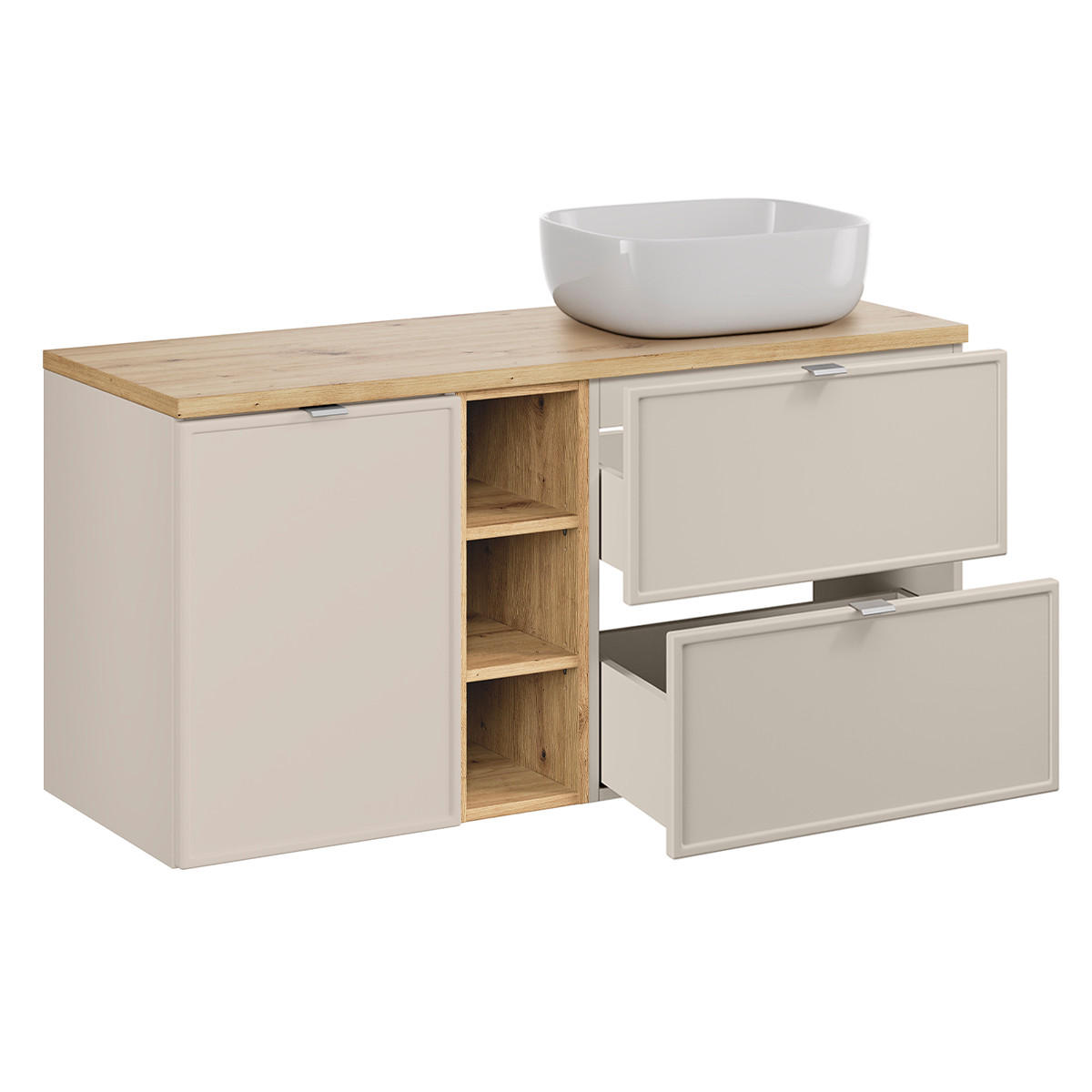 KOUPELNOVÝ NÁBYTEK 120.6cm Alba 2er-Set Kašmír - béžová, kompozitní dřevo (120.6/59/46cm) - Petits-meubles