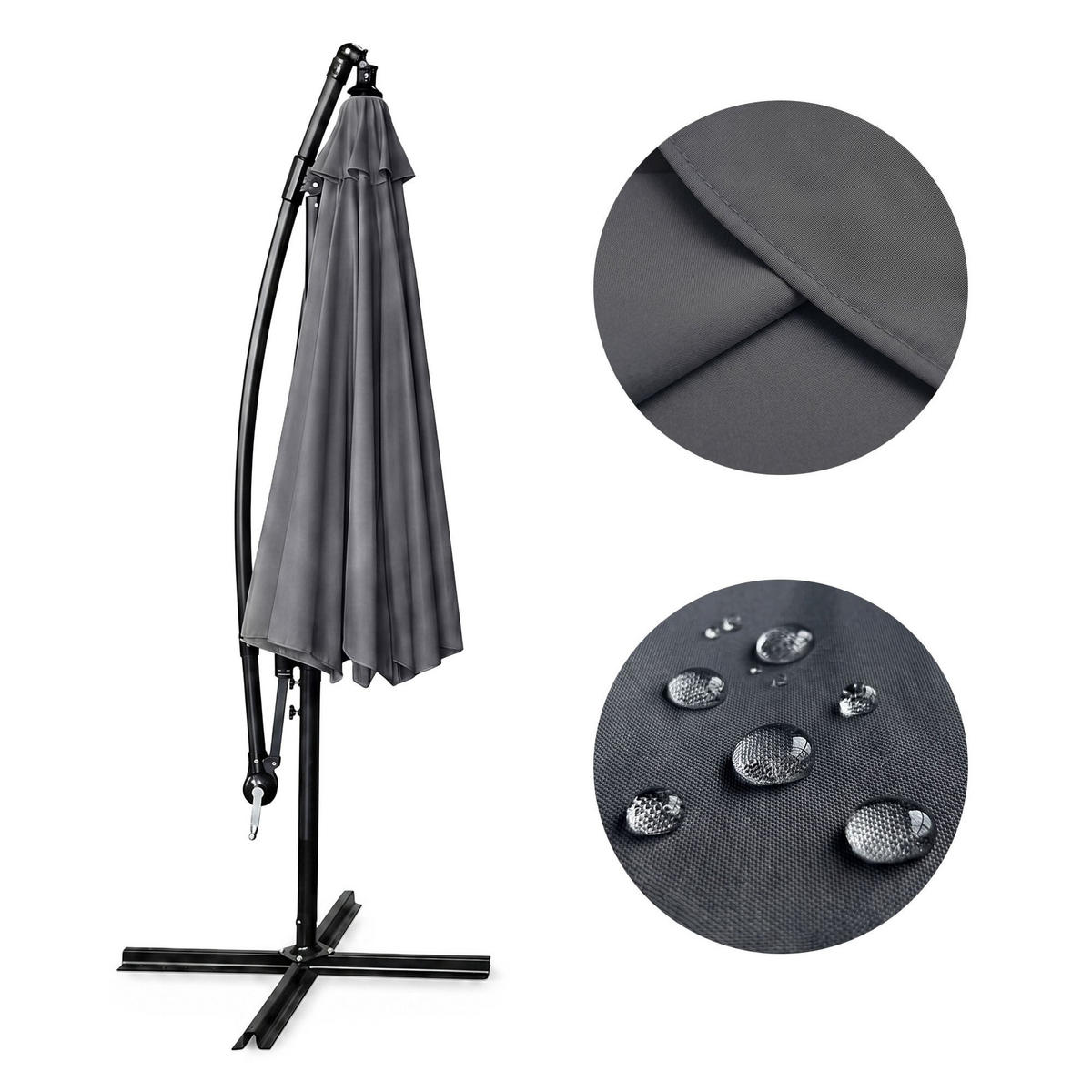 SONNENSCHRIM Grau 245/300 cm - Schwarz/Grau, Metall (300/300cm) - Akord