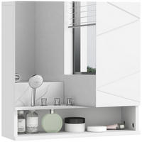 SPIEGELSCHRANK Badezimmer-Wandspiegelschrank, 2-türiger Stauschrank, 55 x 17 x 55 cm ,weiß - Braun, Glas (55/55/17cm) - Vallsero