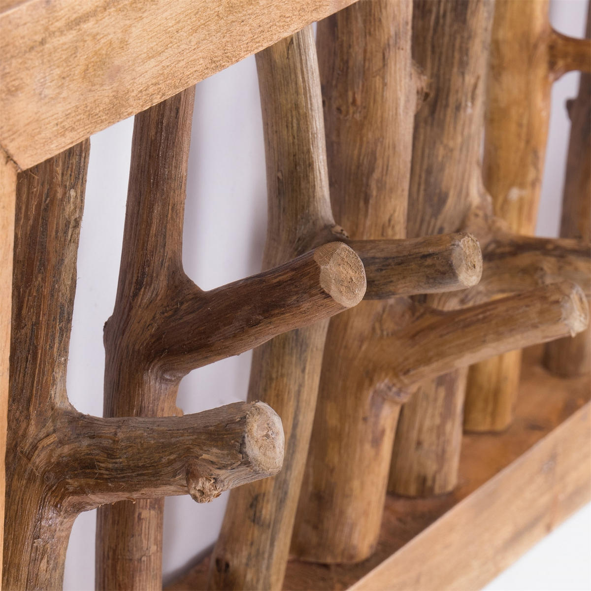 WANDGARDEROBE Leonor 50 Mahagoni Massivholz, 7 Haken naturfarben - Naturfarben, Holz (50/25/11cm) - CREEDWOOD