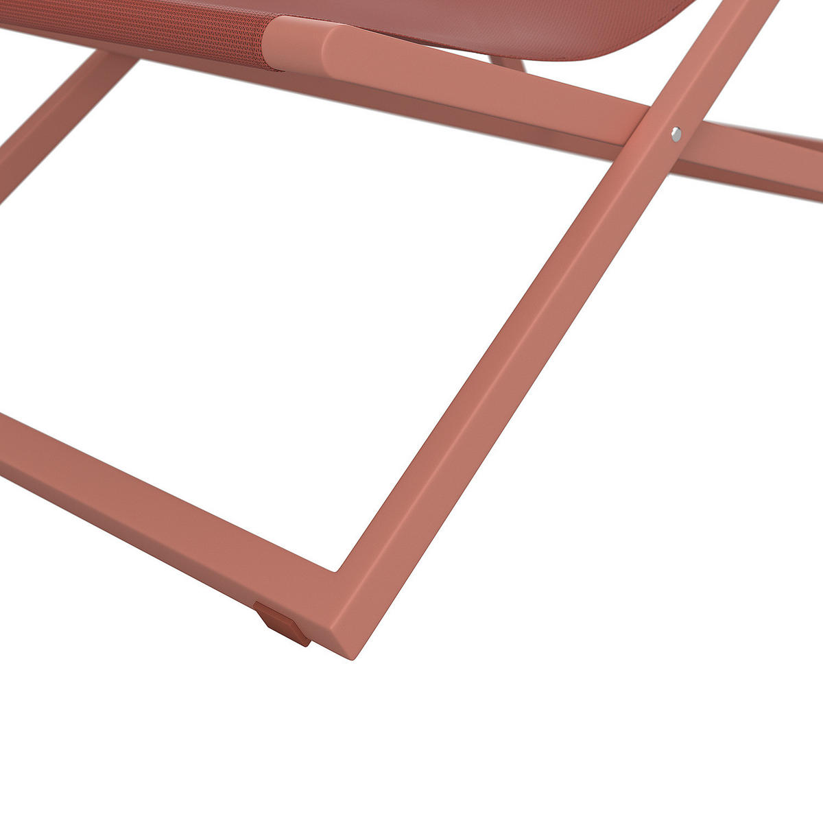 LIEGESTUHL - Stahl / Polyrattan - 2er-Set - Terracotta, Textil/Metall (63/93/104cm) - home24