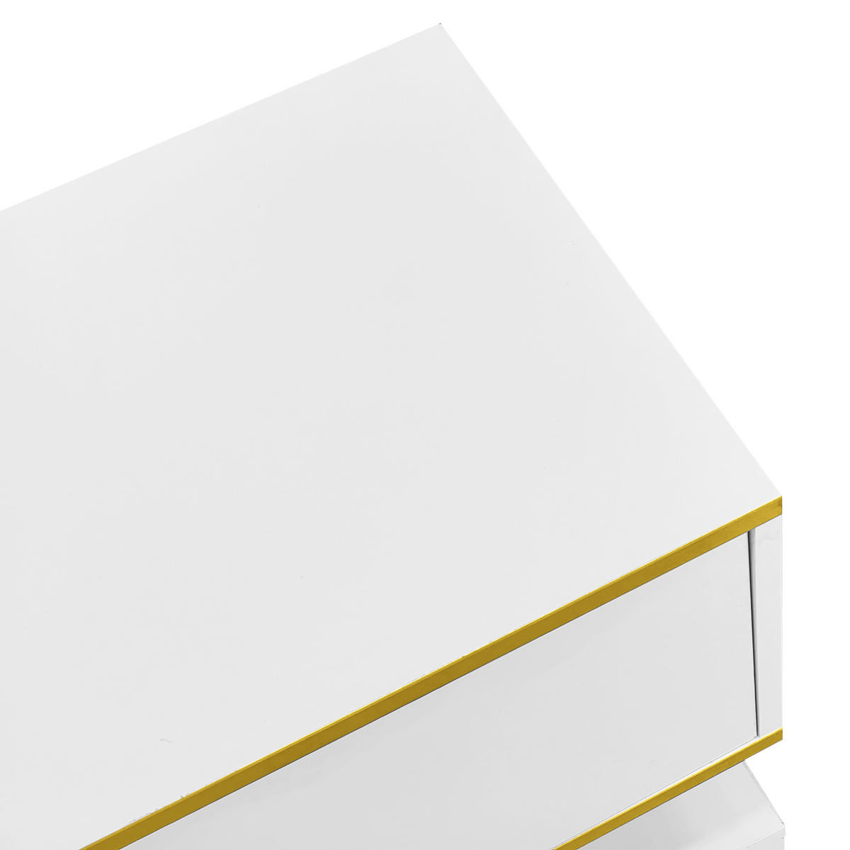 LOWBOARD 180/38/45 cm in Weiß mit Gold aus Holzwerkstoff mit LED-Beleuchtung - Weiß, Holzwerkstoff (38/45/180cm) - OKMYHOME
