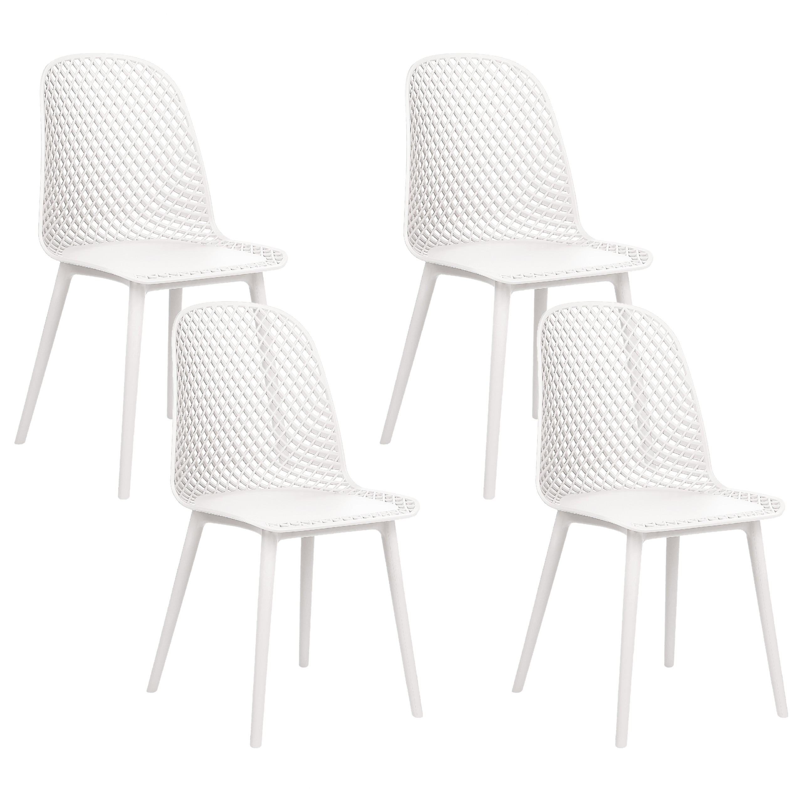 ESSZIMMERSTUHL 4er-Set Kunststoff Weiß Emory - Weiß, Kunststoff (45/81/52cm) - Beliani