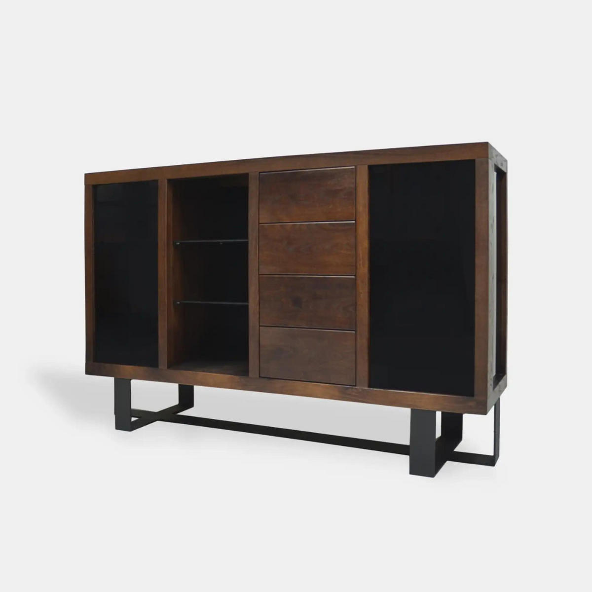 KOMMODE aus Eiche mit Schubladen Regale MOCCA I - Eichefarben, Holz (160/100/40cm) - Rawood Furniture