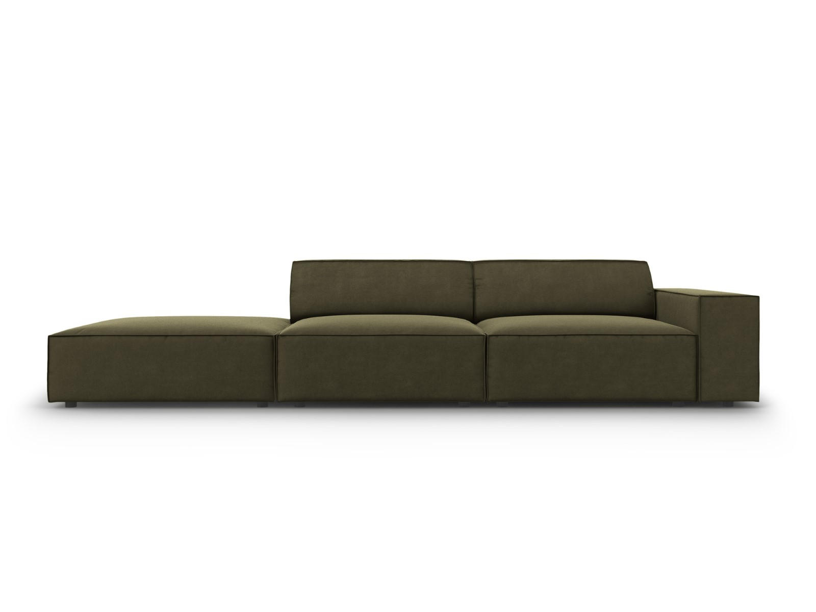 SOFA Jodie aus Samt grün 3 Sitzplätze - Grün, Textil (262/70/102cm) - Micadoni