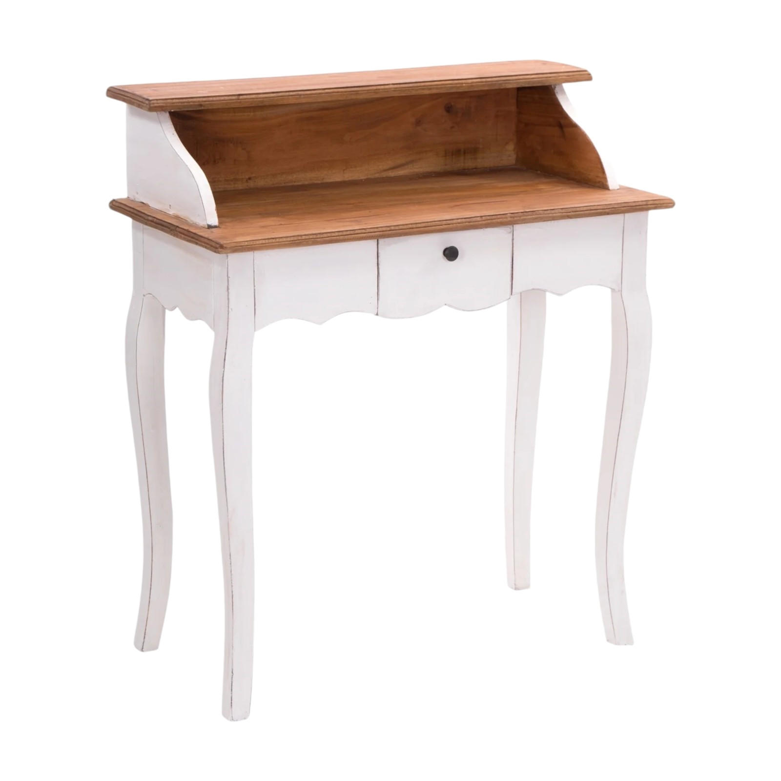 SEKRETÄR Napoleon Mahagoni Massivholz, mit Schublade 06 weiß-landhaus - Weiß, Holz (40/80/92cm) - DESIGN DELIGHTS