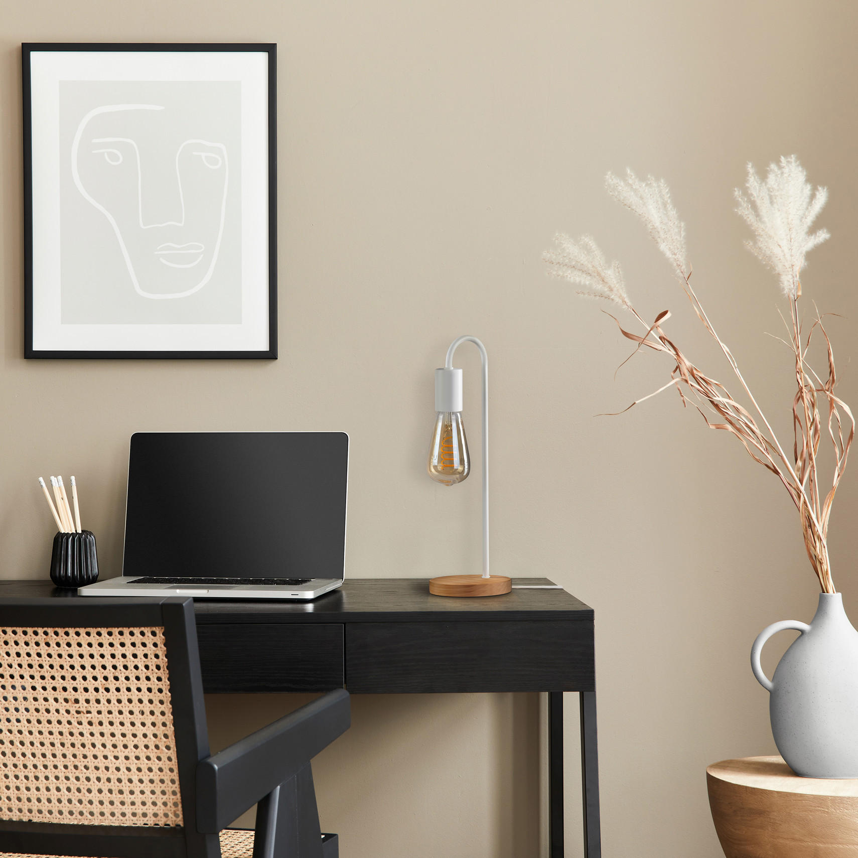 TISCHLAMPE Walter - Weiß, Metall (12.6/12.6/40.5cm) - Paco Home