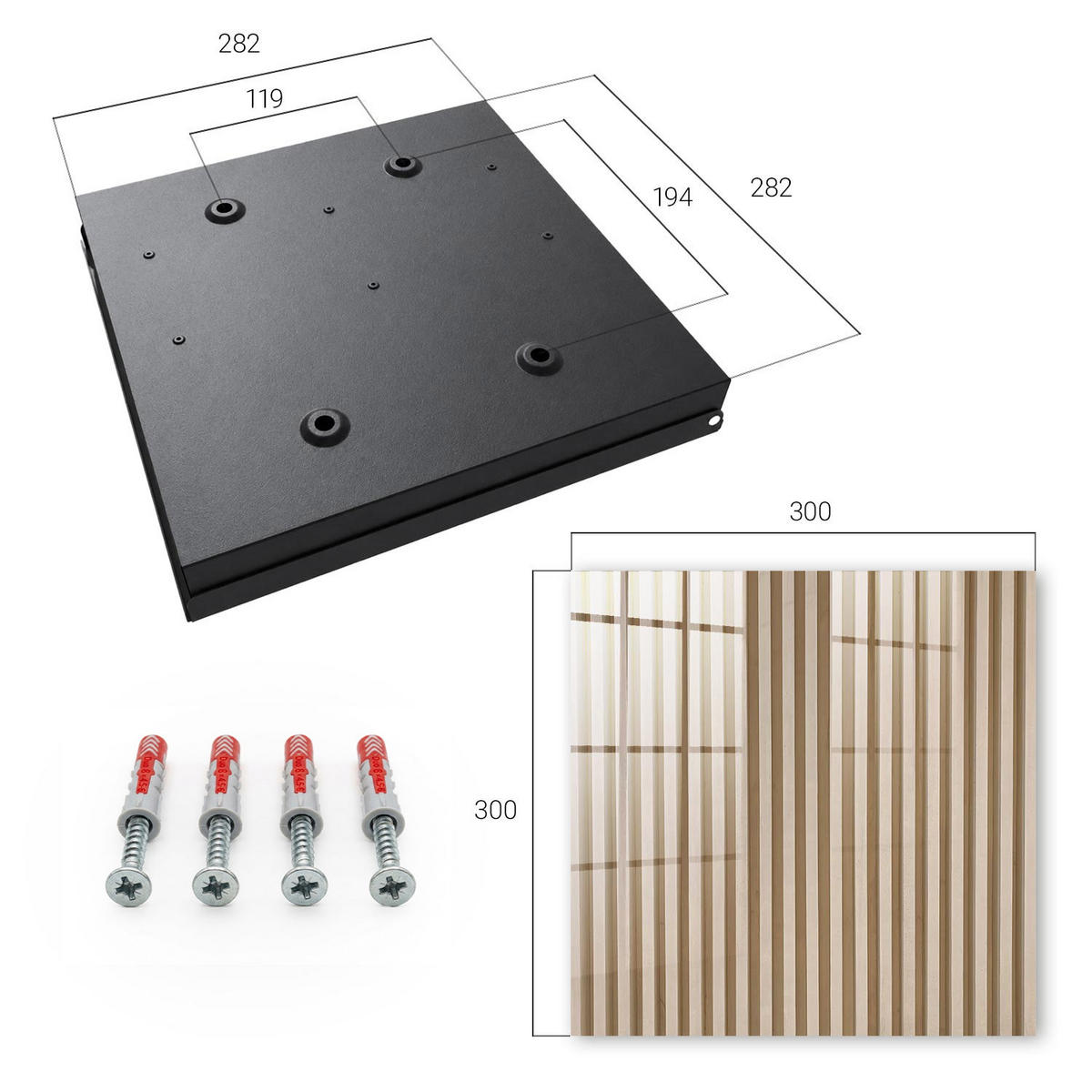 SCHLÜSSELBOX Schwarz 30x30 cm- Türöffnung nach rechts - beige Linien - Beige, Metall (30/30/5cm) - TULUP