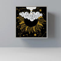 SIDEBOARD STELLAR CONSTELLATIONS, Grau, 57,5x42x57,5 cm, Ohne Füße - Multicolor/Grau, Holzwerkstoff (57.5/57.5/42cm) - SpaceRebels