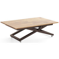 COUCHTISCH Axen höhenverstellbar ausziehbar, Eiche Braun 120-160/80/38-75 cm - Eiche Wotan/Braun, Holzwerkstoff/Metall (80/160/75cm) - WFL GROUP