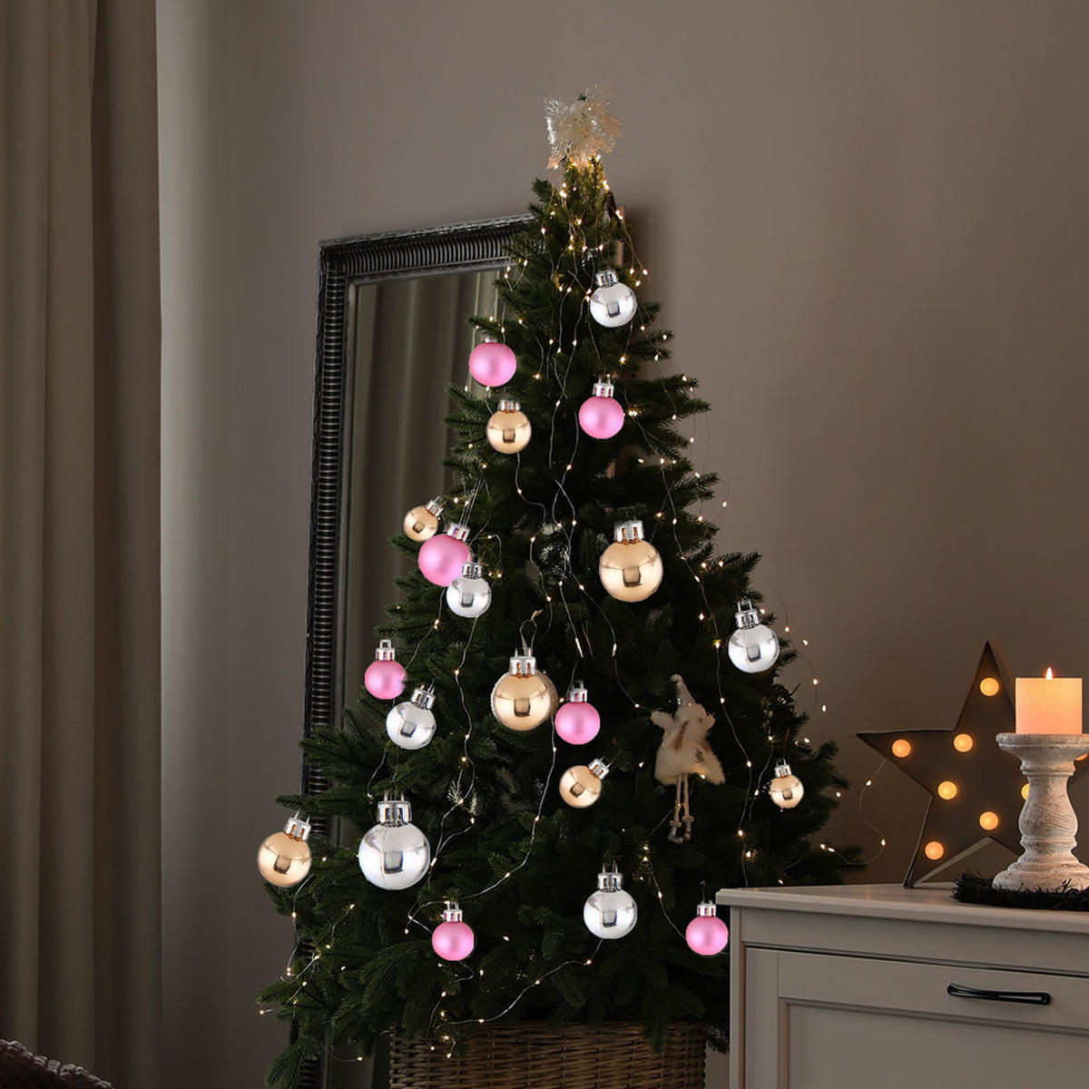 LED LICHTERKETTE Metall Bunt - Multicolor, Metall (220/2.5/2.6cm) - Globo Lighting