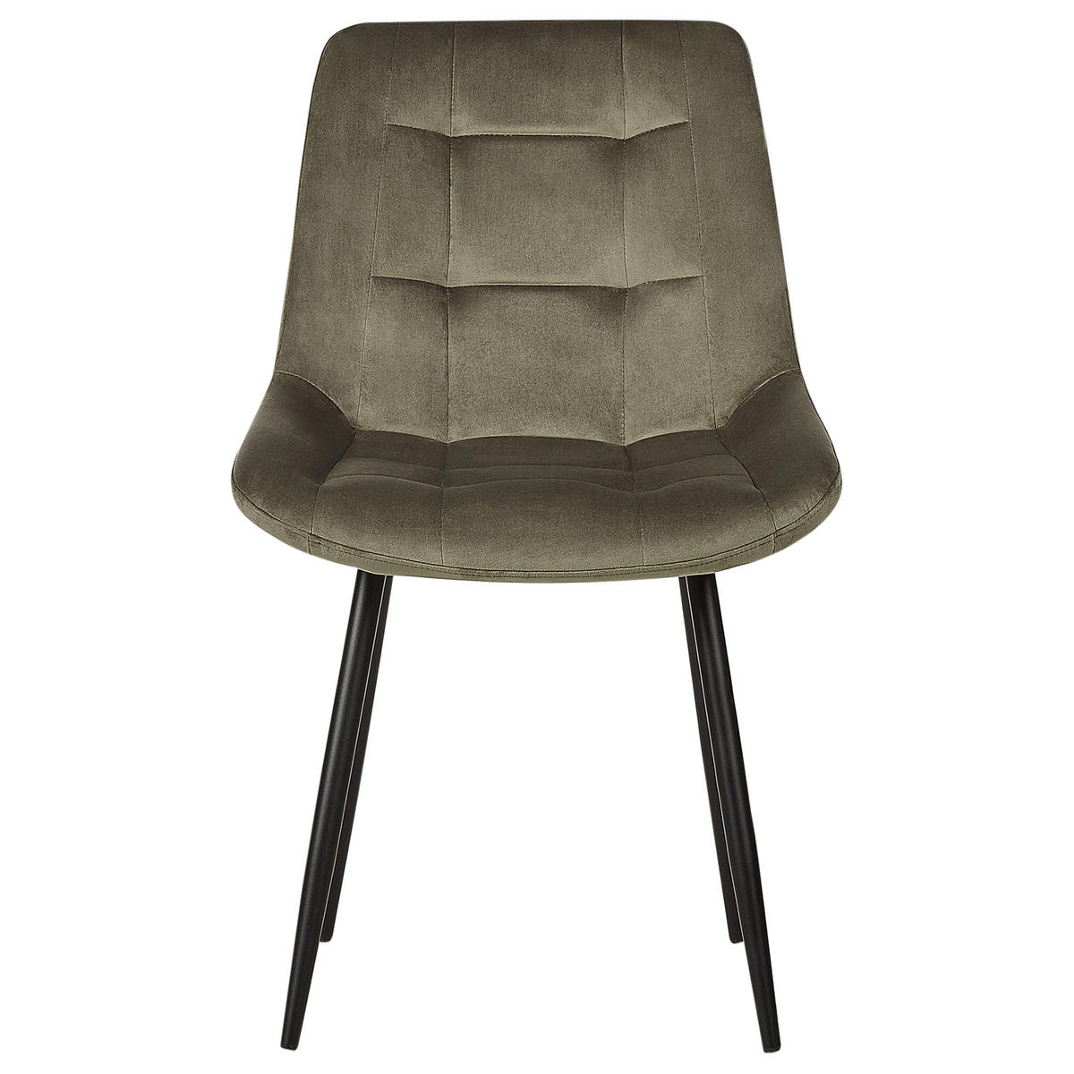 ÉTKEZŐSZÉK 2 darabos Szett Bársony olívazöld Melrose - fekete/zöld, textil (51/85/58cm) - Beliani