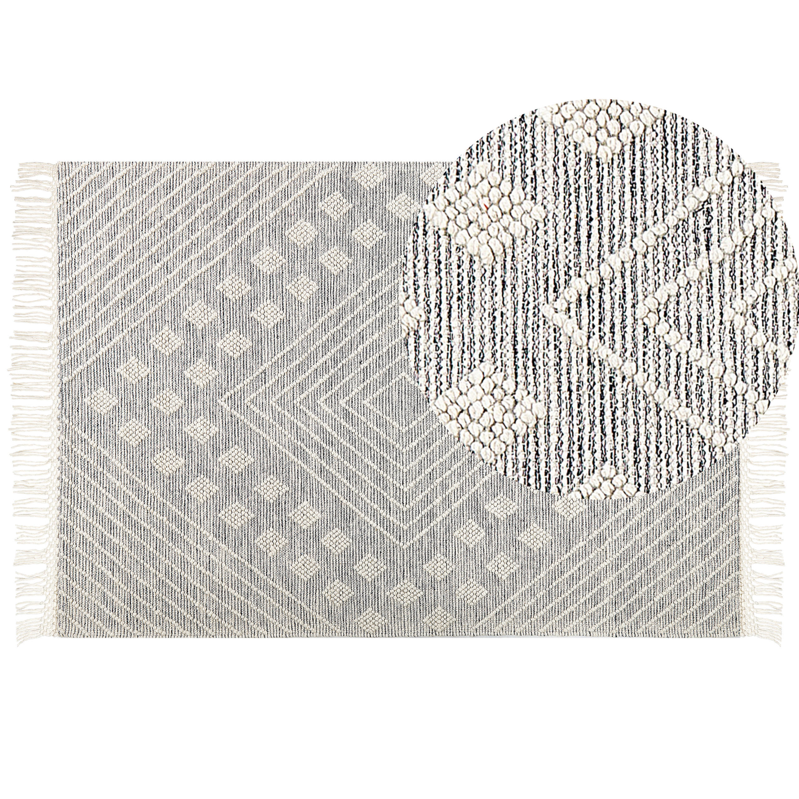 VINTAGE-TEPPICH Savur 230/160 cm - Weiß, Textil (160/230cm) - Beliani