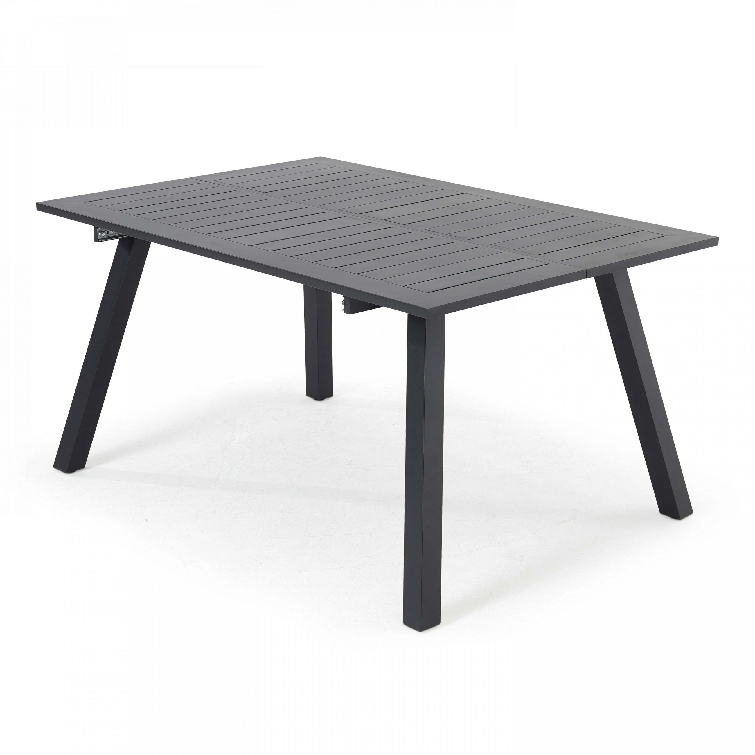 GARTENTISCH ausziehbar, Schwarz - Schwarz, Metall (145/145/74cm) - Oviala