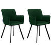 ESSZIMMERSTUHLE PYRUS 2-tlg Velours-Sitz, dunkelgrün/schwarz - Dunkelgrün/Schwarz, Textil/Metall (56/84/46cm) - KONSIMO®