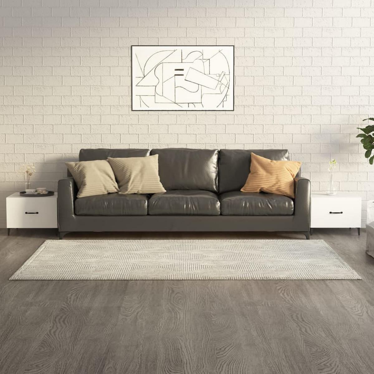 COUCHTISCHE mit Metallbeinen 2 Stk. Weiß 50x50x40 cm - Weiß, Holzwerkstoff (50/50/40cm) - furnicato