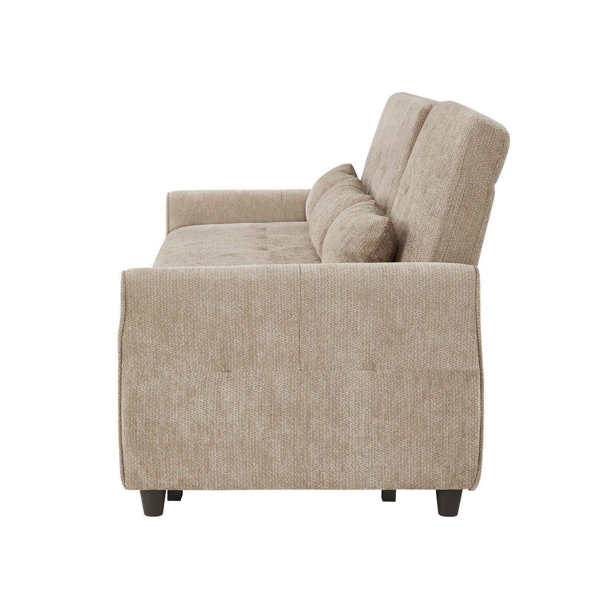 SCHLAFSOFA 3-Sitzer 3-in-1 ausziehbar Chenille, DE-42933, Braun - Braun, Metall (176/83/148cm) - ComfortXL