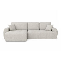 ECKSOFA Mit Schlaffunktion Und Bettkasten L-Form Ivo L, Chenille-Stoff Artico, Nata, Links - Beige, Holz (250/142cm) - Kaiser Möbel