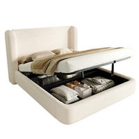 POLSTERBETT 160/200 cm aus Bouclé mit Bettkasten und hydraulischer Öffnung Beige - Beige, Textil (160/200cm) - Modenvie