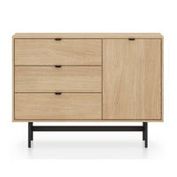 KOMODA Heggers 1-dveřová 115 cm - černá/barva dubu, kov/kompozitní dřevo (115/85/40cm) - Selsey