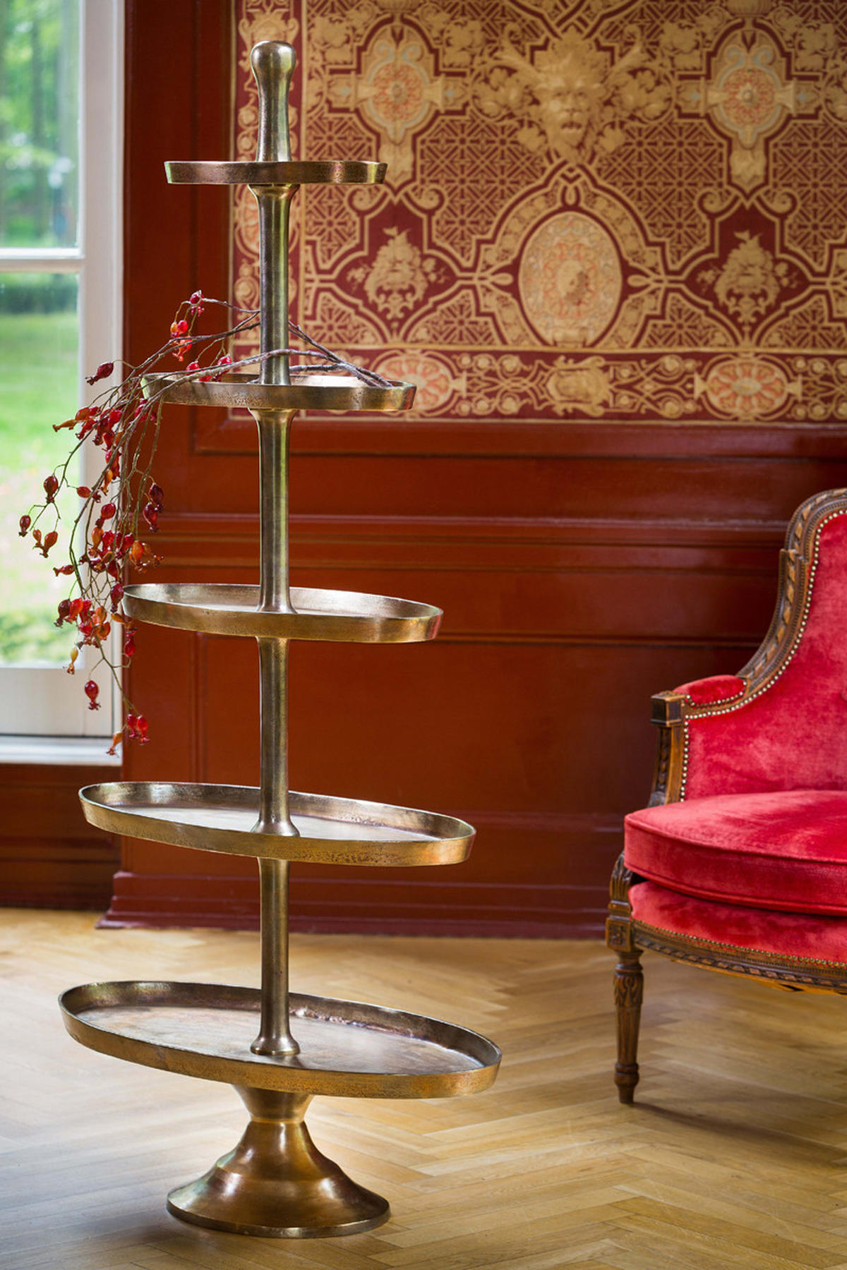 ETAGERE Prato Bronze 83/41/170 cm - Bronzefarben, Metall (83/170cm) - Light & Living