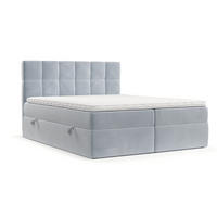 POSTEL BOXSPRING VARENO 160/200 Světle šedá - černá/světle šedá, kov/dřevo (160/200cm) - AltaBeds