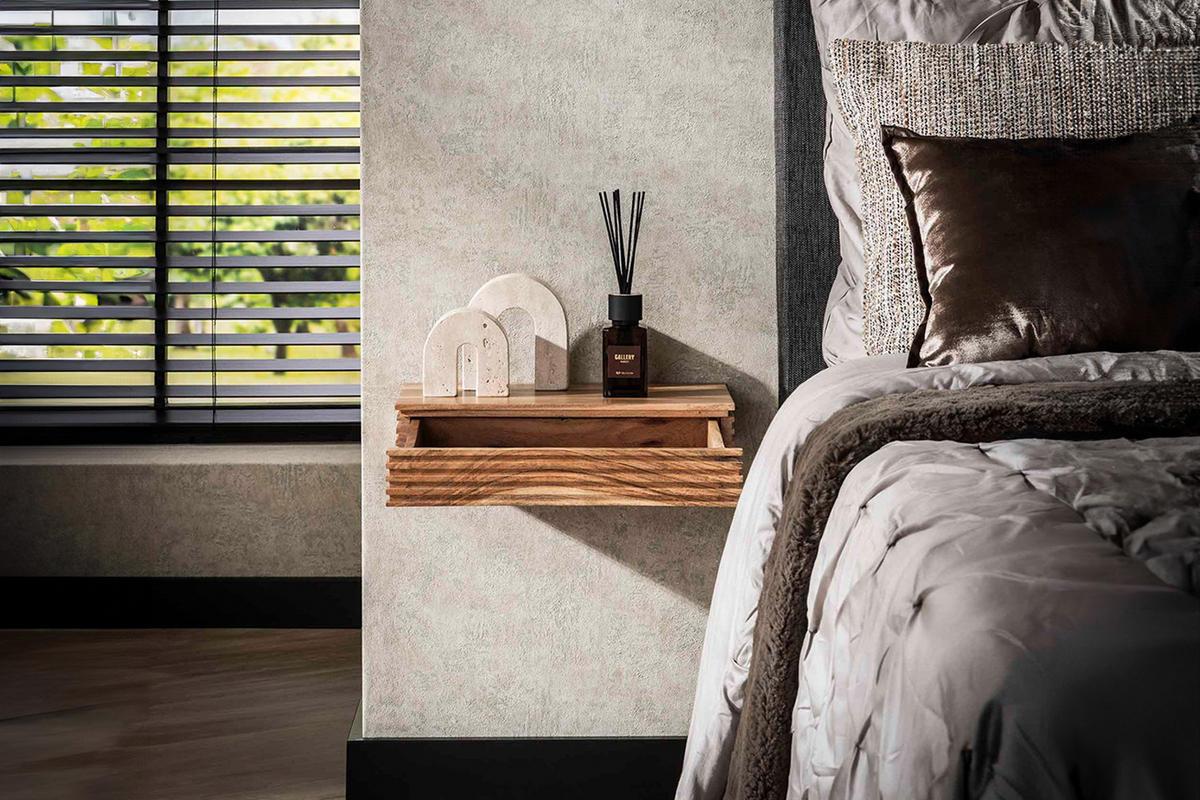 NACHTTISCH FIRU 2ER SET Holz Akazie - Braun, Holz (40/8/25cm) - KAWOLA