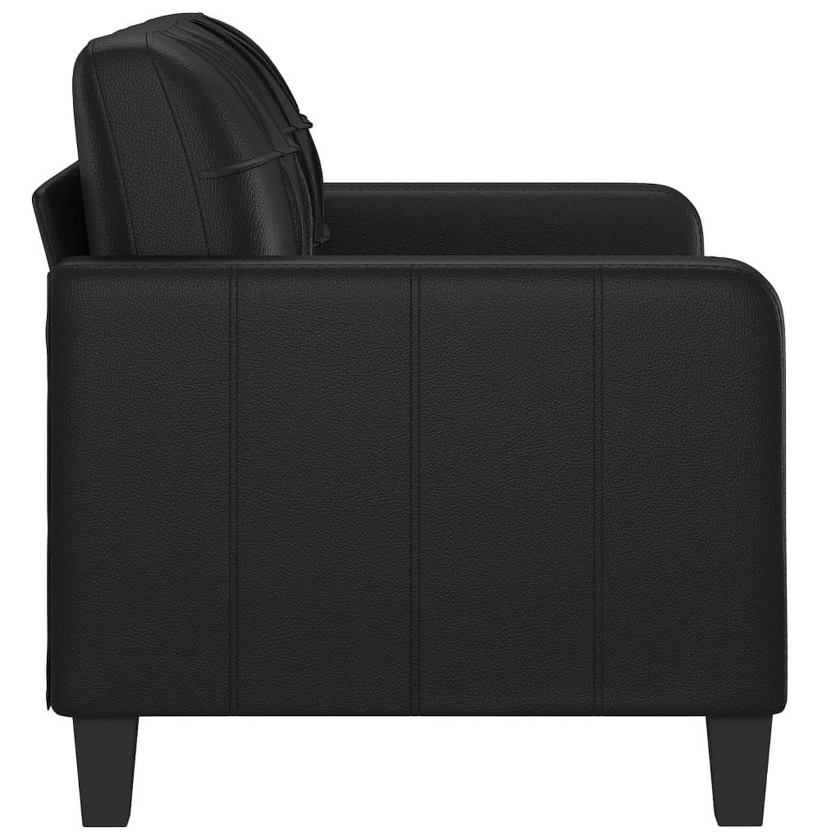 2-SITZER-SOFA Flöha - Schwarz, Leder (138/80/77cm) - Nettlife