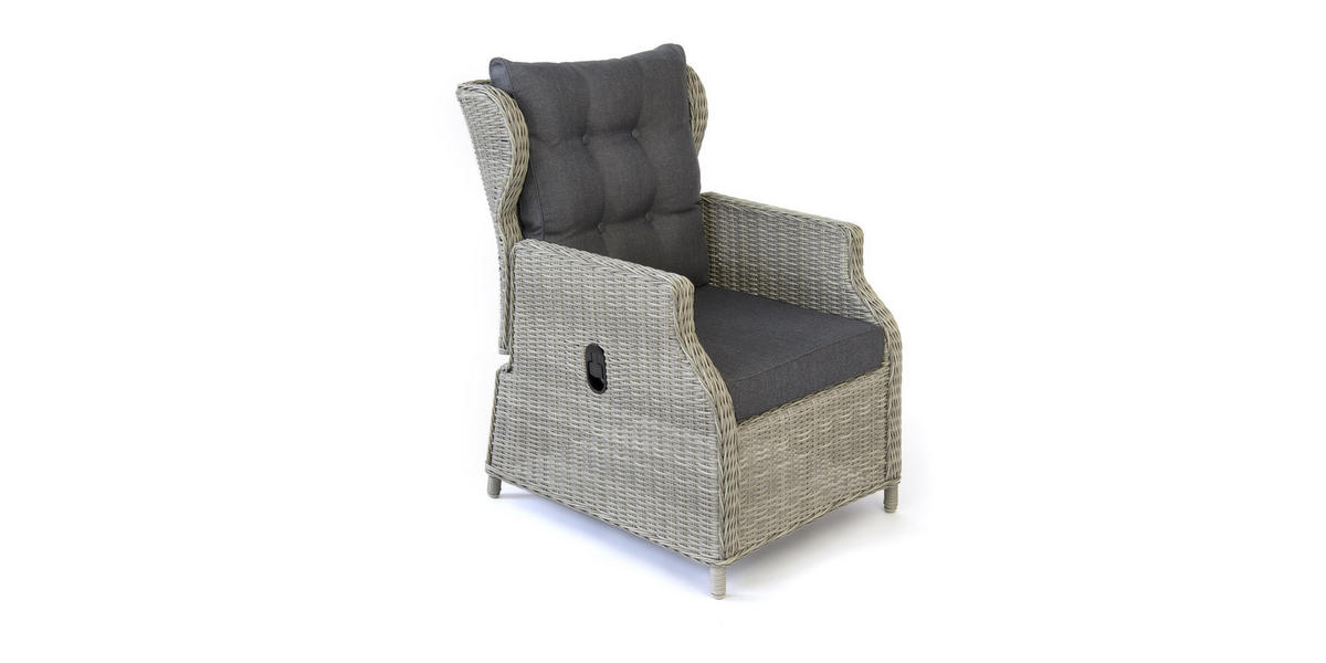 DININGLOUNGE-SET Canelli Grau Polyrattan für 7 Personen - Grau, Naturmaterialien - bellavista - Home & Garden