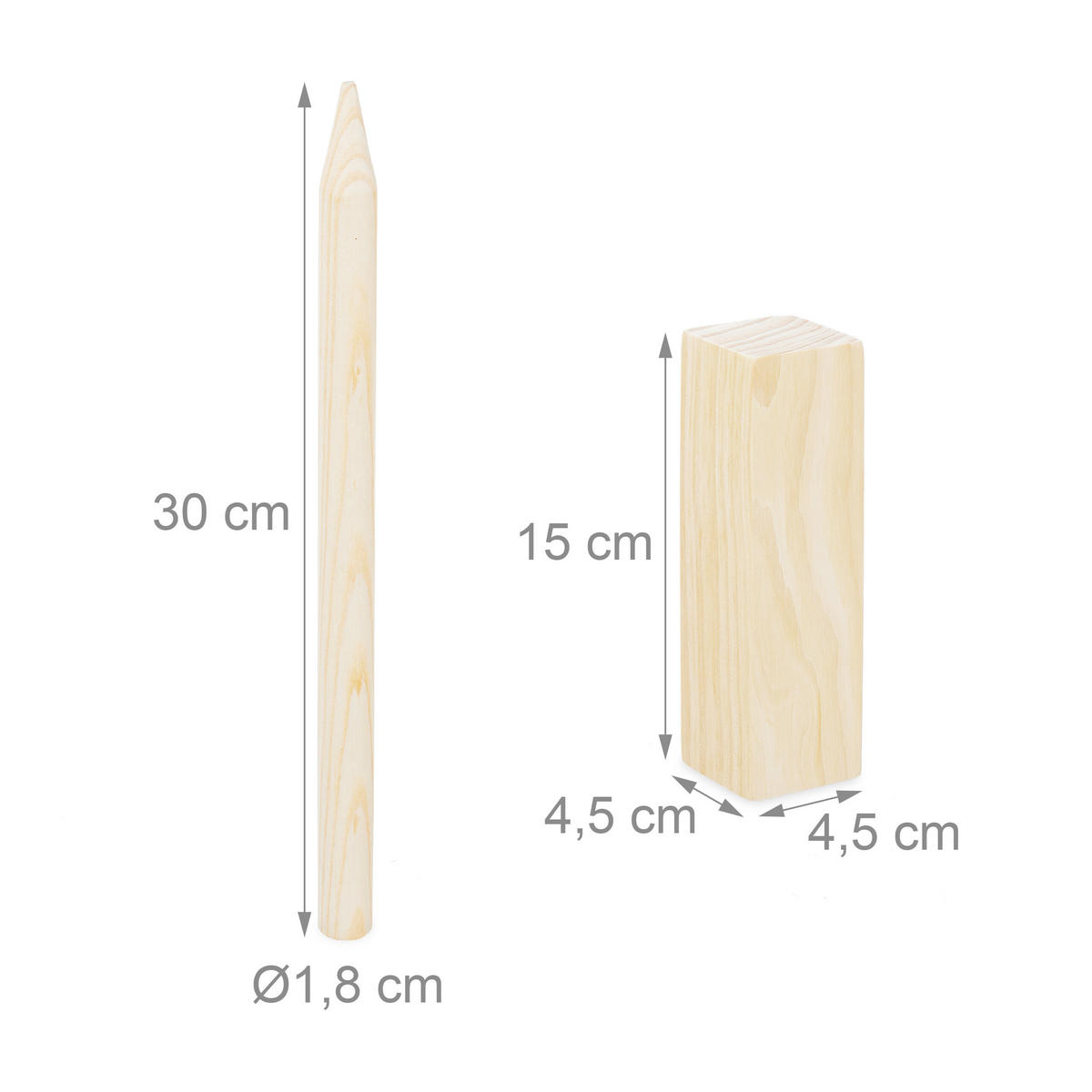 WIKINGERSPIEL Natur Rot 21-tlg. - Hellbraun, Holz (5/30cm) - Relaxdays