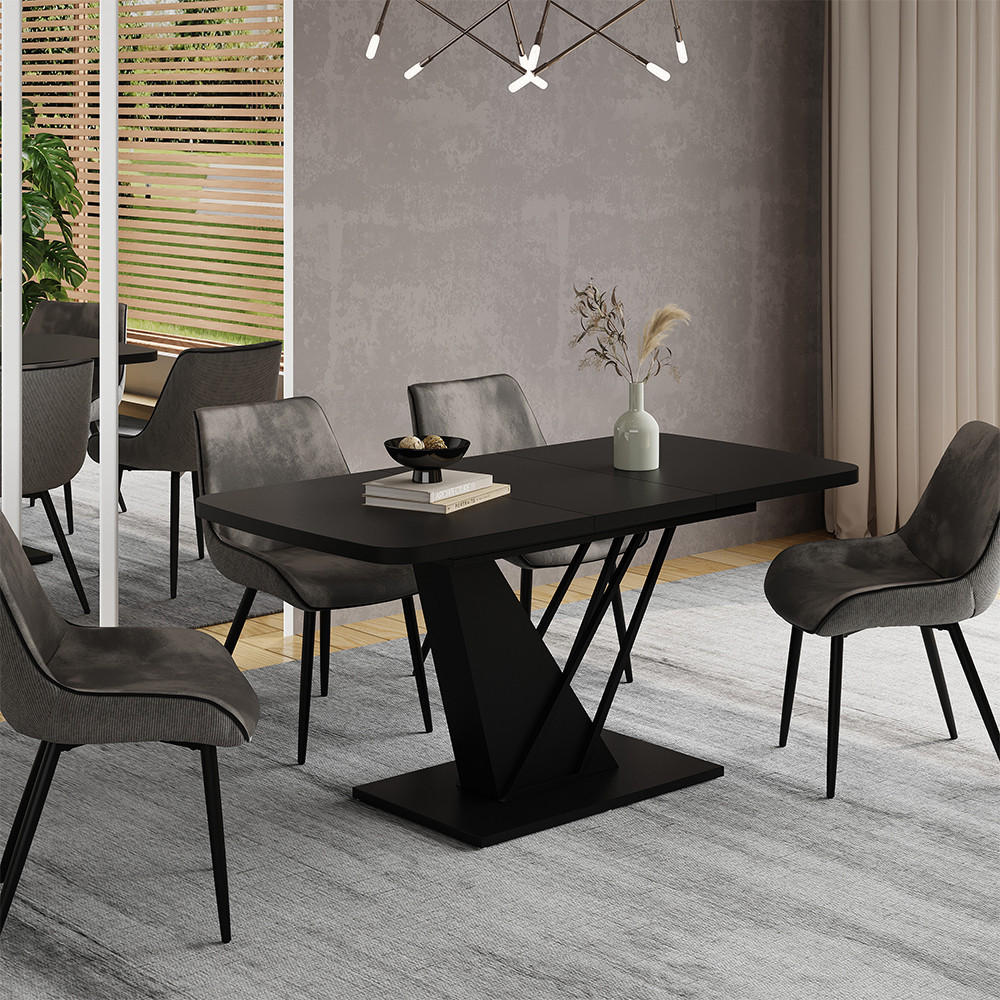 JÍDELNÍ STŮL Fenaro Černá - černá, kompozitní dřevo (80/120/77.4cm) - Vicco