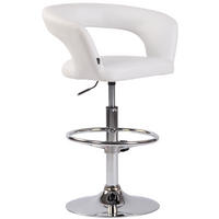 BARHOCKER Jan, Gestell Metall in Chromoptik, Kunstleder Weiß - Chromfarben/Weiß, Kunststoff/Textil (58/100cm) - TPFLiving
