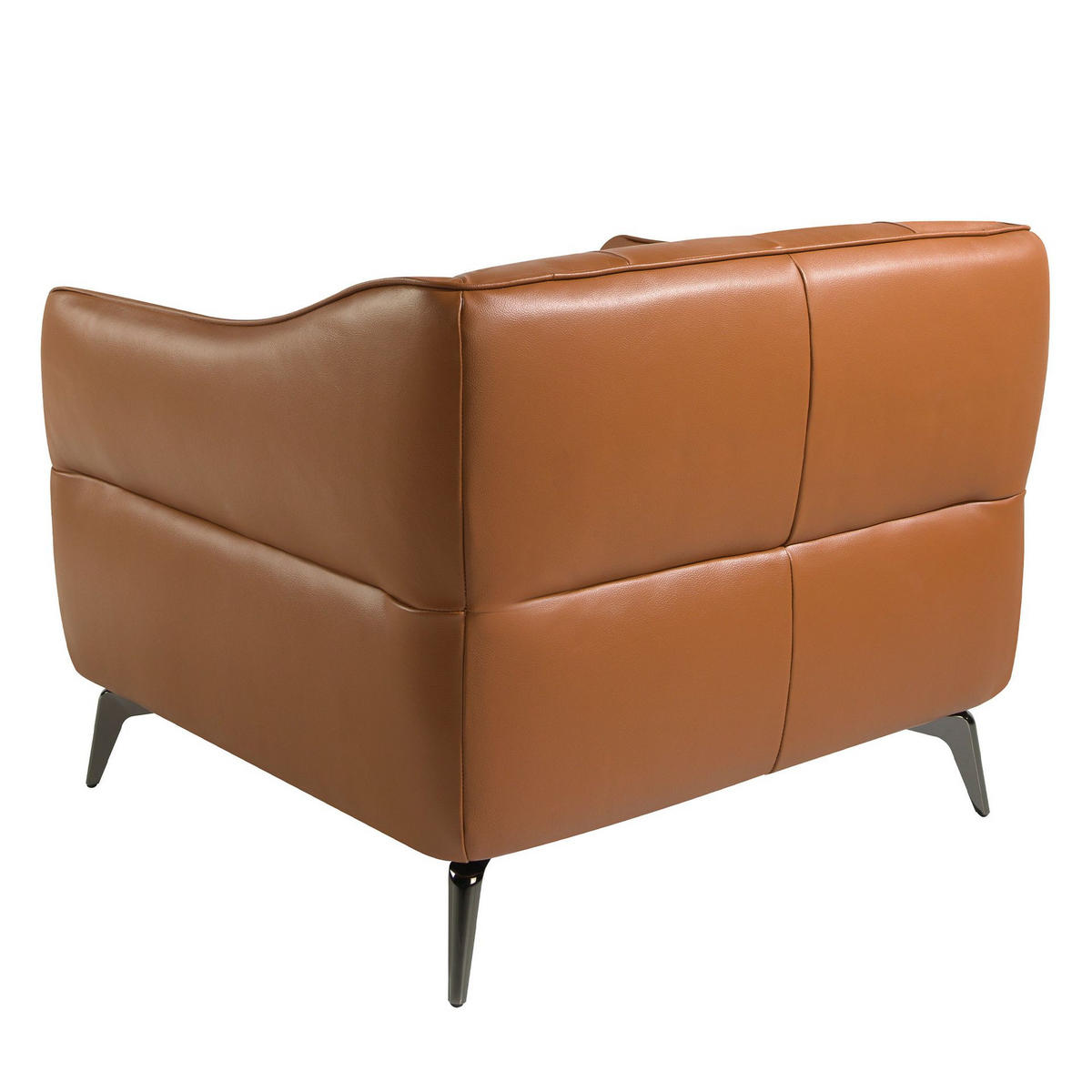 CHESTER Sessel Leder braun Erde Ton - Edelstahlfarben/Dunkelbraun, Leder/Metall (103/77/95cm) - ANGEL CERDA