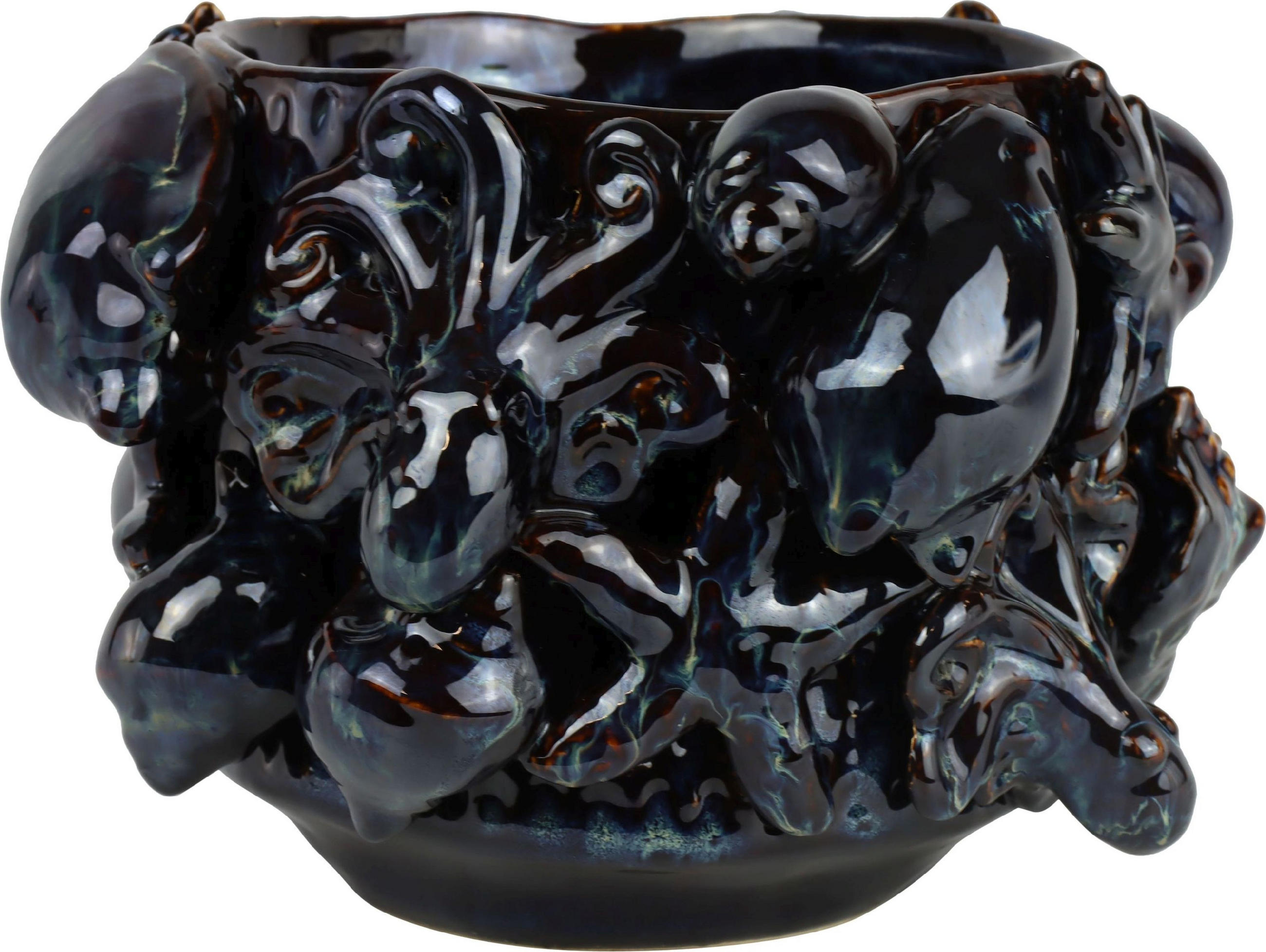 ÜBERTOPF Shells - Schwarz, Keramik (23/16/23cm) - FURNARO