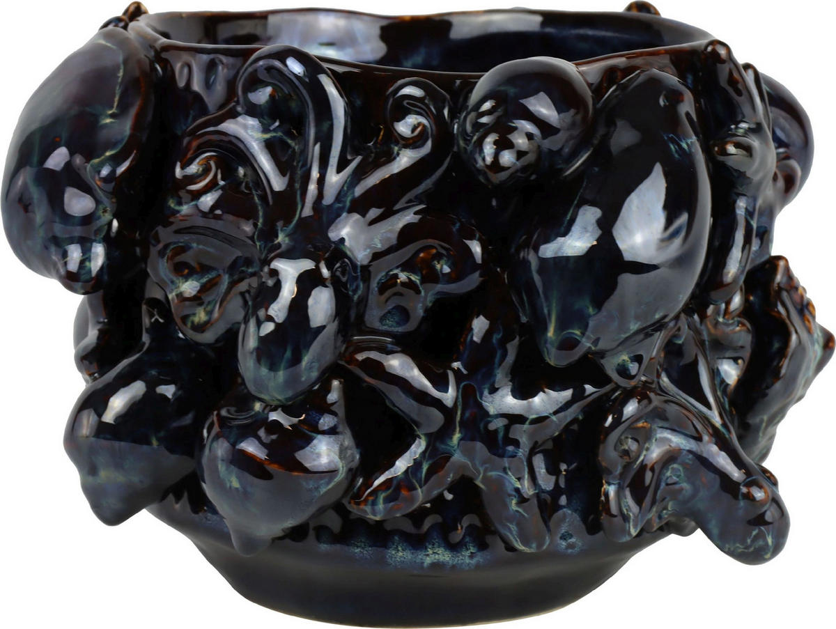 ÜBERTOPF Shells - Schwarz, Keramik (23/16/23cm) - FURNARO