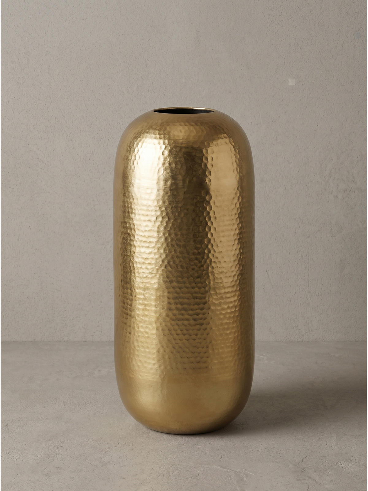 BODENVASE AMALFI, Aluminium, handgefertigt, Gold, Ø 20 x 45 cm - Goldfarben, Metall (45cm) - KADIMA DESIGN